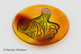 Glaskunst - Tattooed Glass - glazen schaal - Well done you!