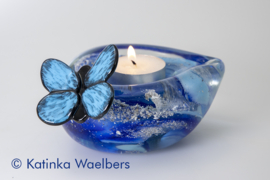 Waxines met ornamenten en as - glasreliek | GLASS & ART