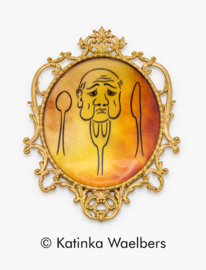 Glaskunst - Tattooed Glass - glazen schilderij - Eat, or be eaten!