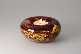 Waxinelicht met as - rode waxines | GLASS & ART