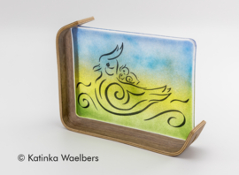 Glaskunst - Tattooed Glass - Moederliefde - glazen kievit
