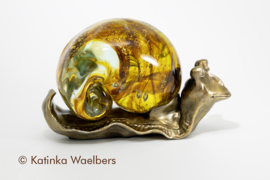 Mixed Media Glaskunst: Golden Snale