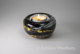 Waxinelicht met as - zwarte waxines | GLASS & ART