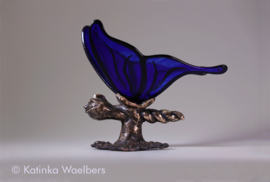 Glaskunst met brons: Vlinder