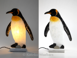 0. Pinguin glazen lamp