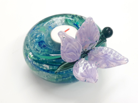 Waxines met ornamenten en as - glasreliek | GLASS & ART