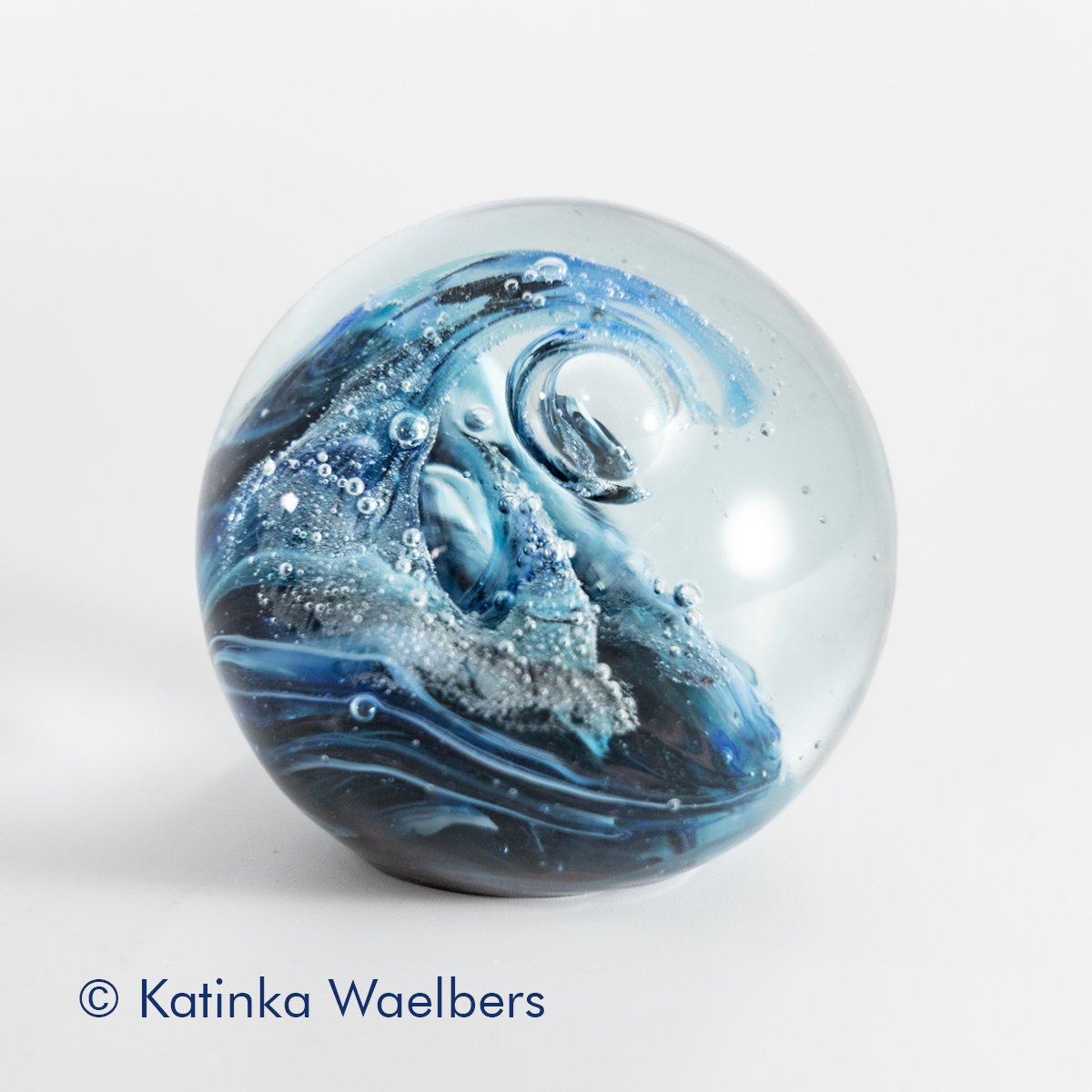 Glazen bol - presse papier: the wave Hokusai