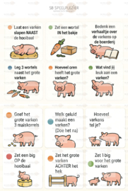 Opdrachtkaartjes – Thema Boerderij / Varkens – Set van 24 (PDF)