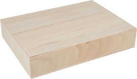 Houten Bak / Speelbak / Sensopatische Speelbak met deksel 23x32x6 cm