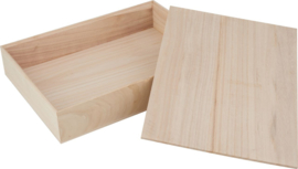 Houten Bak / Speelbak / Sensopatische Speelbak met deksel 23x32x6 cm