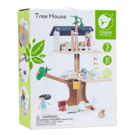 Classic World Houten Poppenhuis Boomhut, 31dlg
