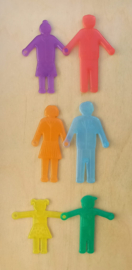 Tickit SiliShapes Mensfiguren 6 st. Rainbow