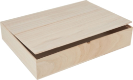 Houten Bak / Speelbak / Sensopatische Speelbak met deksel 23x32x6 cm