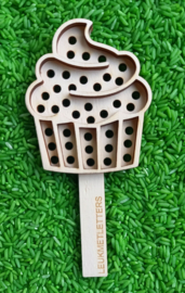 Houten zeefje Cupcake