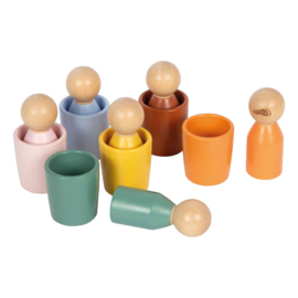 Small Foot - Houten Montessori Sorteerbekers met Figuren
