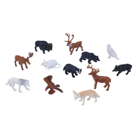 Mojo WildLife Mini Bosdieren Speelset, 12dlg.