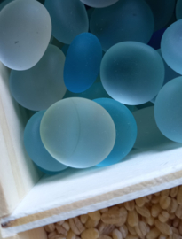 Glasstenen Blue Mix Frosted 100 gr.