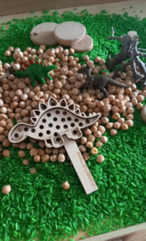 Houten zeefje Dino