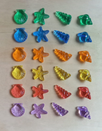 Tickit Doorschijnende Gekleurde Schelpen 24 st. Rainbow