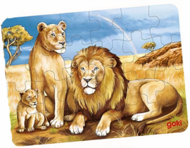 Goki Legpuzzel Afrikaanse Dieren Leeuw  24-delig