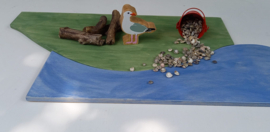 Houten Speelplateau Blauw/Bruin