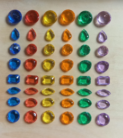 Tickit Doorschijnende Gekleurde Juwelen 48 st.