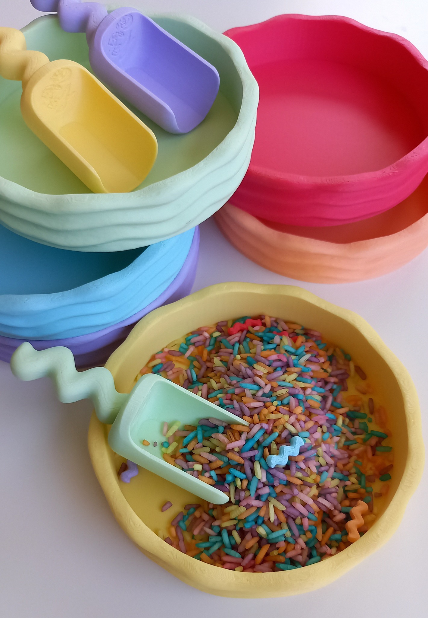 Grennn 'Wave' Pastel Bakjes set 6 st.