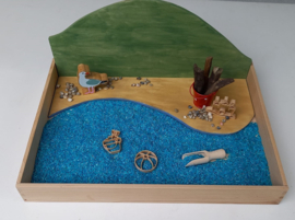 Houten Speelplateau Blauw/Groen