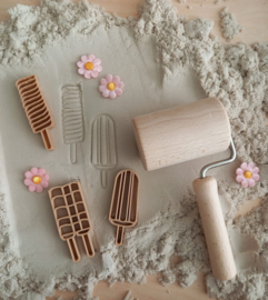 Houten Zand- en Kleiroller met handvat