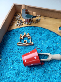 Houten Speelplateau Blauw/Bruin