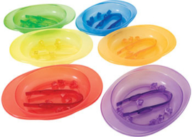 Regenboog Rainbow Sorteerset met schaaltjes, pincetten en stenen