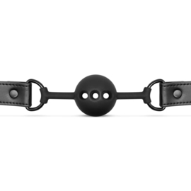 Open Siliconen Ball Gag - Zwart