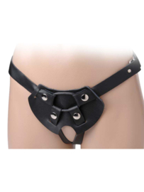 2-Strap Lederen Strap-On Harnas