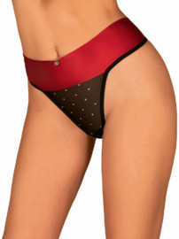 Tienesy String Met Sexy Strik - Zwart/Rood