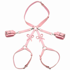 Bondageharnas met strikken M/L - Roze