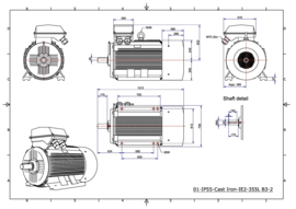 OMT1-IE3 355LX2 315kW(3000rpm) 400/690V 50Hz IP55 B3/B35/B5/V1