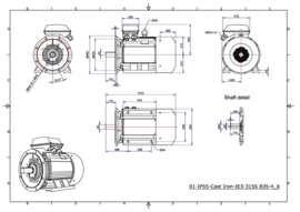 OMT1-IE3 315S6 75kW(1000rpm) 400/690V 50Hz IP55 B3/B35/B5/V1