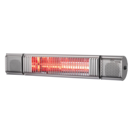 Eurom | Hangende Terrasverwarming | Elektrisch | Heat and Beat Antraciet | 2000W | 20m² | Golden Amber | Afst. & dimmer | +Bluetooth Speakers | 334586