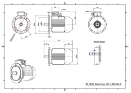 OMT1-IE3 132S6 3kW (1000rpm) 400/690V 50Hz B3/B5/B35/V1