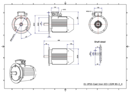 OMT1-IE3 132M4 7,5kW (1500rpm) 400/690V 50Hz B3/B5/B35