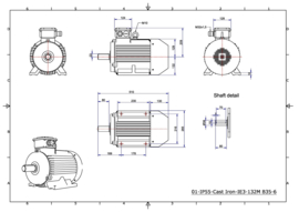 OMT1-IE3 132MX6 5,5kW (1000rpm) 400/690V 50Hz B3/B5/B35