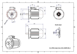 OMT1-IE3 250M2 55kW(3000rpm) 400/690V 50Hz IP55 B3/B35/B5/V1