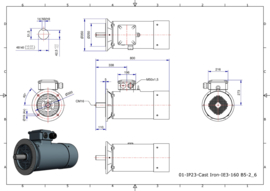 OMD-IE3 160M2 15kW (3000rpm) 400/690V 50Hz IP23