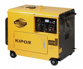 Kipor geluidgedempte verrijdbare diesel generator type KDE6700T (230V)