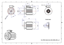 OMT1-IE3 200LX2 37kW (3000rpm) 400/690V 50Hz IP55 B3/B35/B5/V1