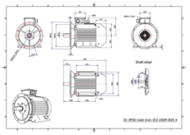 OMT1-IE3 250M4 55kW(1500rpm) 400/690V 50Hz IP55 B3/B35/B5/V1