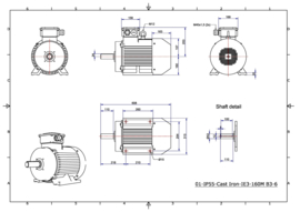 OMT1-IE3 160M6 7,5kW (1000rpm) 400/690V 50Hz B3/B5/B35