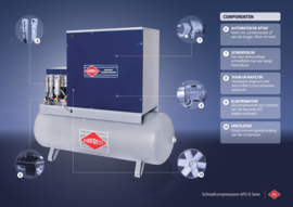 Airpress Schroefcompressor APS -D 7,5 CombiDry (+ ES 3000 energy saver systeem)