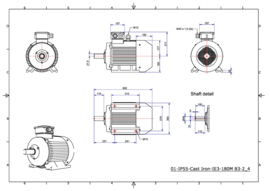 OMT1-IE3 180M4 18,5kW (1500rpm) 400/690V 50Hz B3/B5/B35