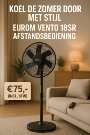 Eurom Vento 18SR Black Ventilator met afstandsbediening